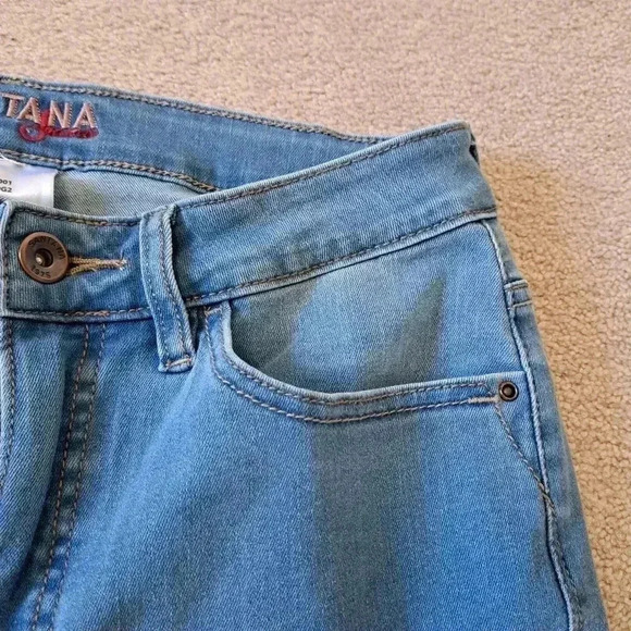 Santana Jeans Blue Cropped Stretch Denim Women's Size 8 Capri Light Wash - Picture 5 of 12